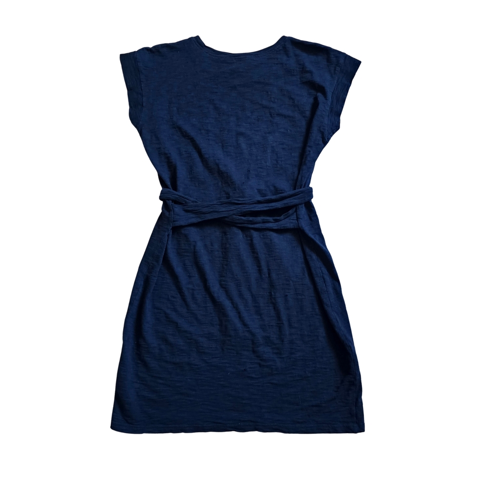 J.Crew Black Belted T-Shirt Dress Size M 100% Cotton - Picture 2 of 4